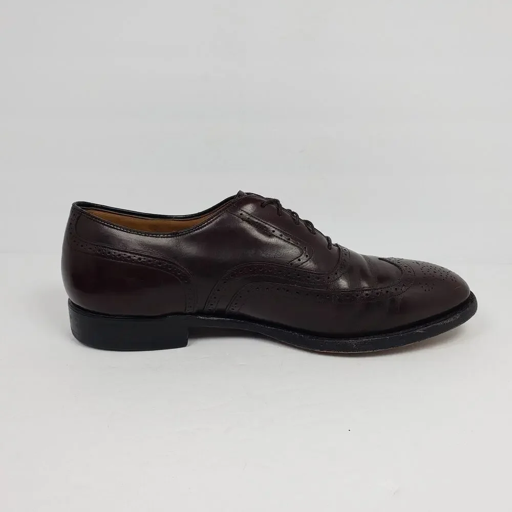 Johnson Murphy Mens Size 11 Optima Burgundy Leather Formal Dress Wingtip Shoes